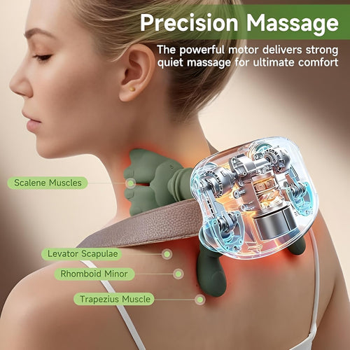 Neck Massager for Cervical Pain Neck and Shoulder Massager Machine Wireless Heated Neck Massager & Shoulder Massager Portable Electric Body Massager for Back-JE